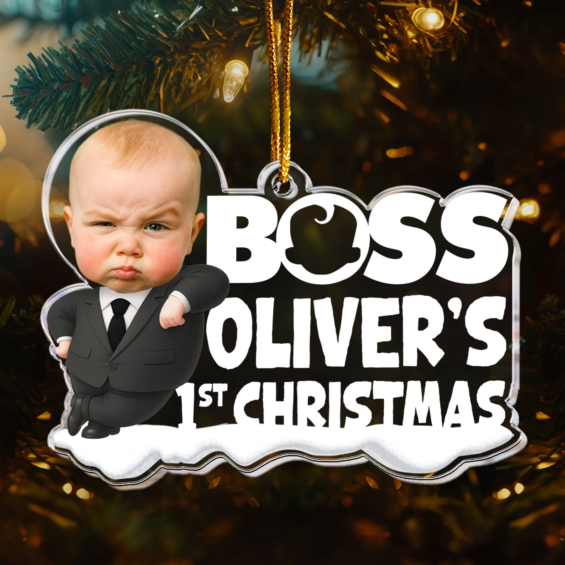 Baby 1st Christmas - Personalized Acrylic Photo Ornament - Gift For Family, Kids NL122