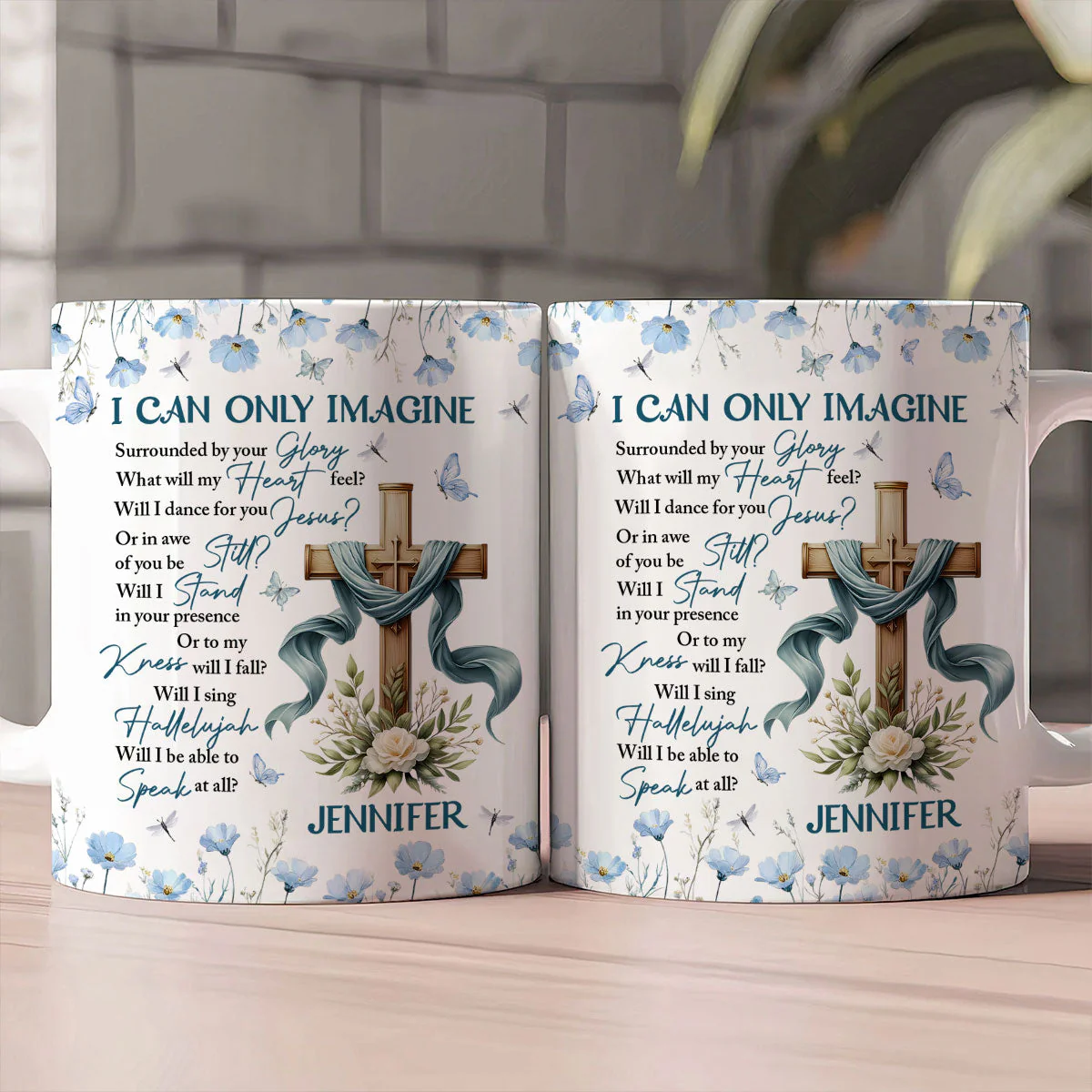 Baby Blue I Can Only Image - Personalized Mug - Christian Gift For Her BA01 - Image 2