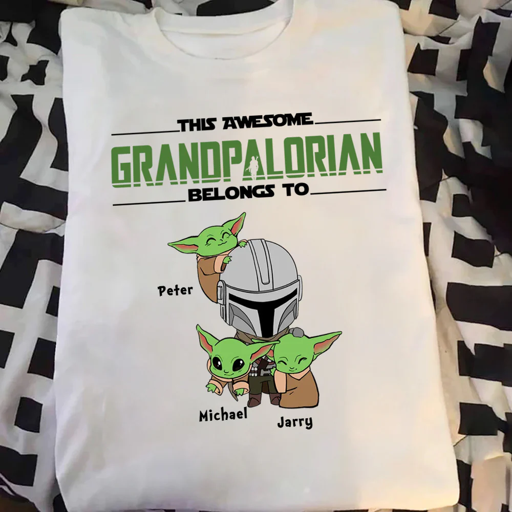 Stwa Baby Yoda This Awesome Dadalorian Belongs To Us - Gift For Father's Day - Personalized TShirt NA94 - Image 5