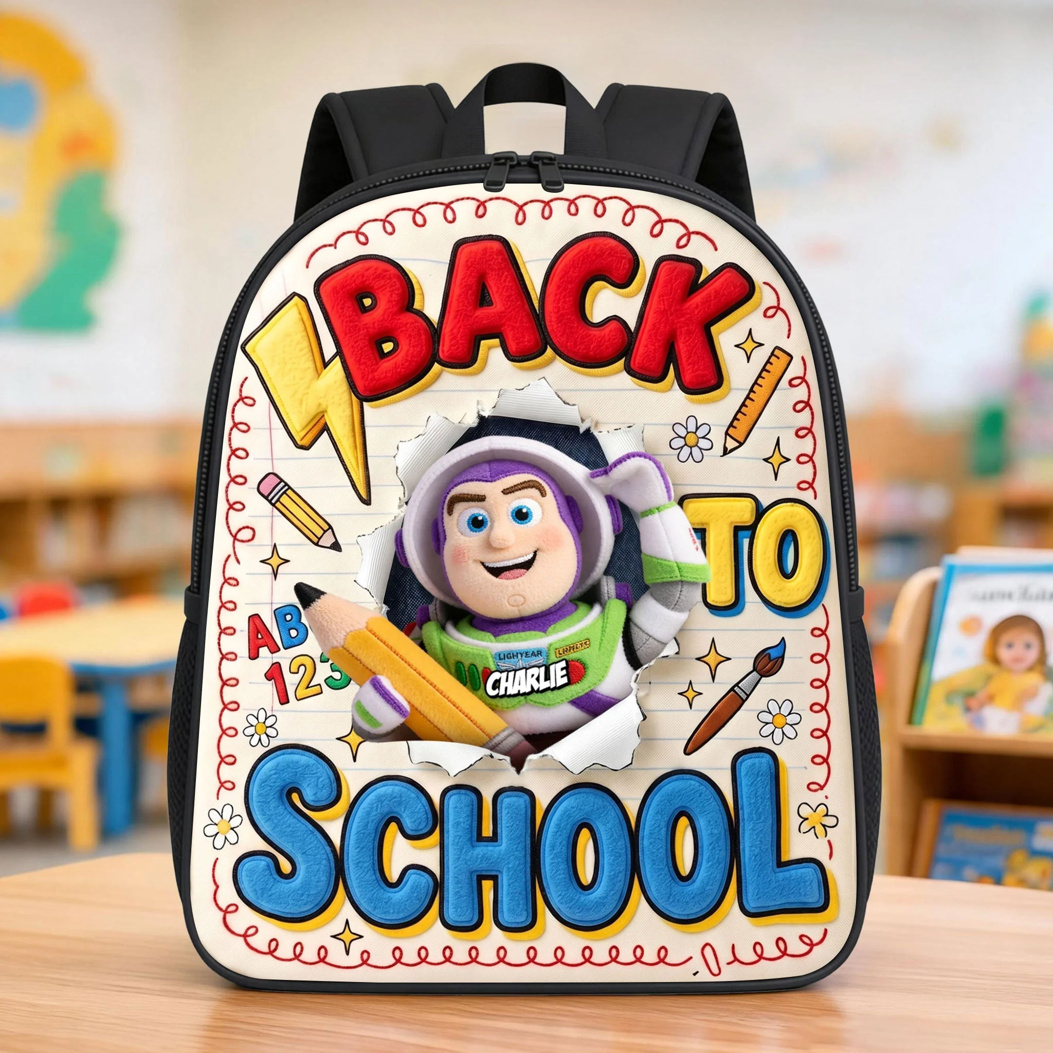 Back To School With Friends - Personalized Backpack, Lunch Bag, Pencil Case & Water Bottle - Back to School Gift For Kids - DSNY