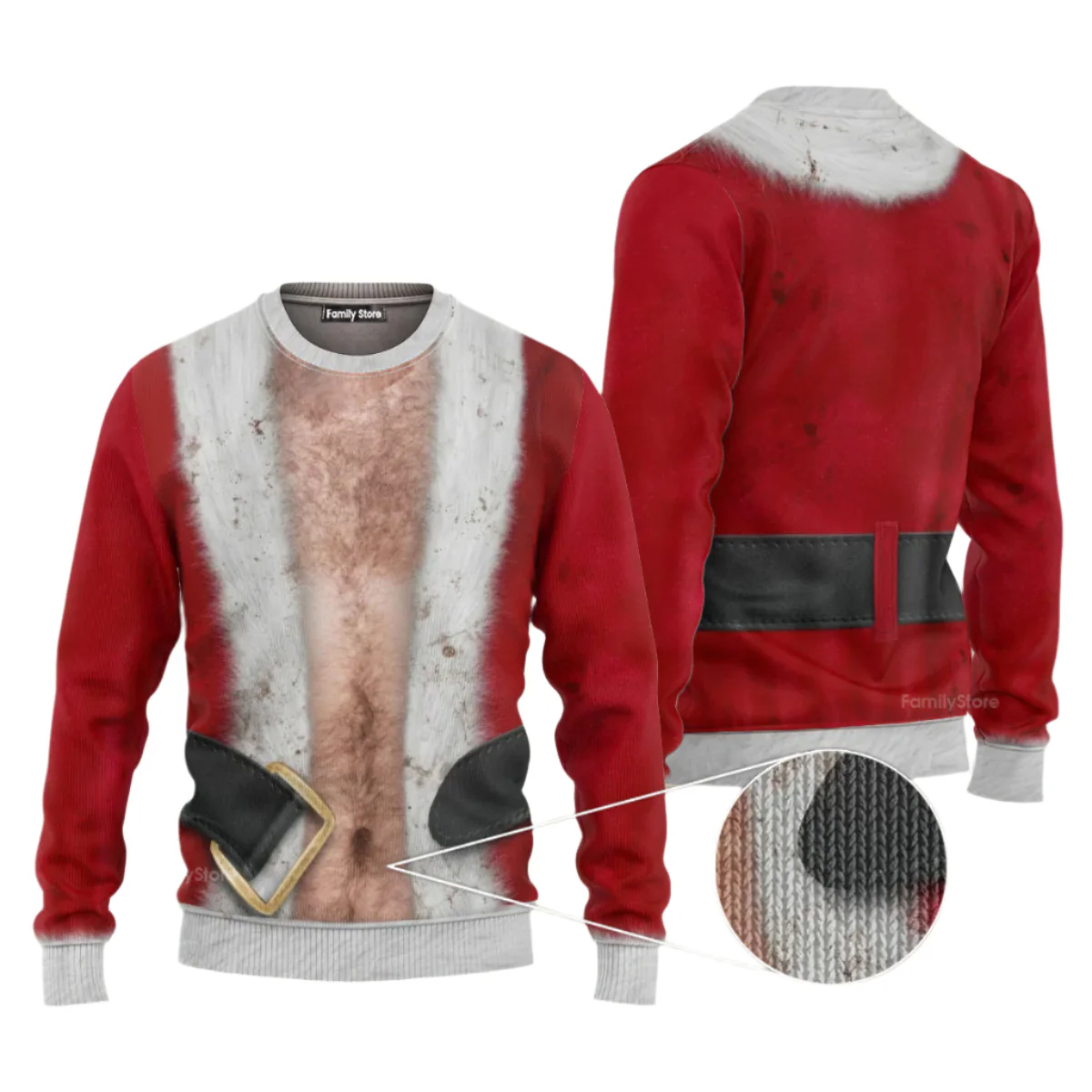 Bad Santa Ugly Christmas Sweater - Funny Gift for Dad, Grandpa, Husband - Image 3