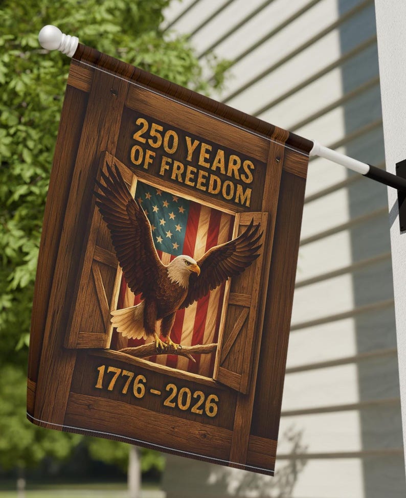 Bald Eagle 250 Years of Freedom 1776-2026 Flag - Gift For Patriotic, Veterans | HN02