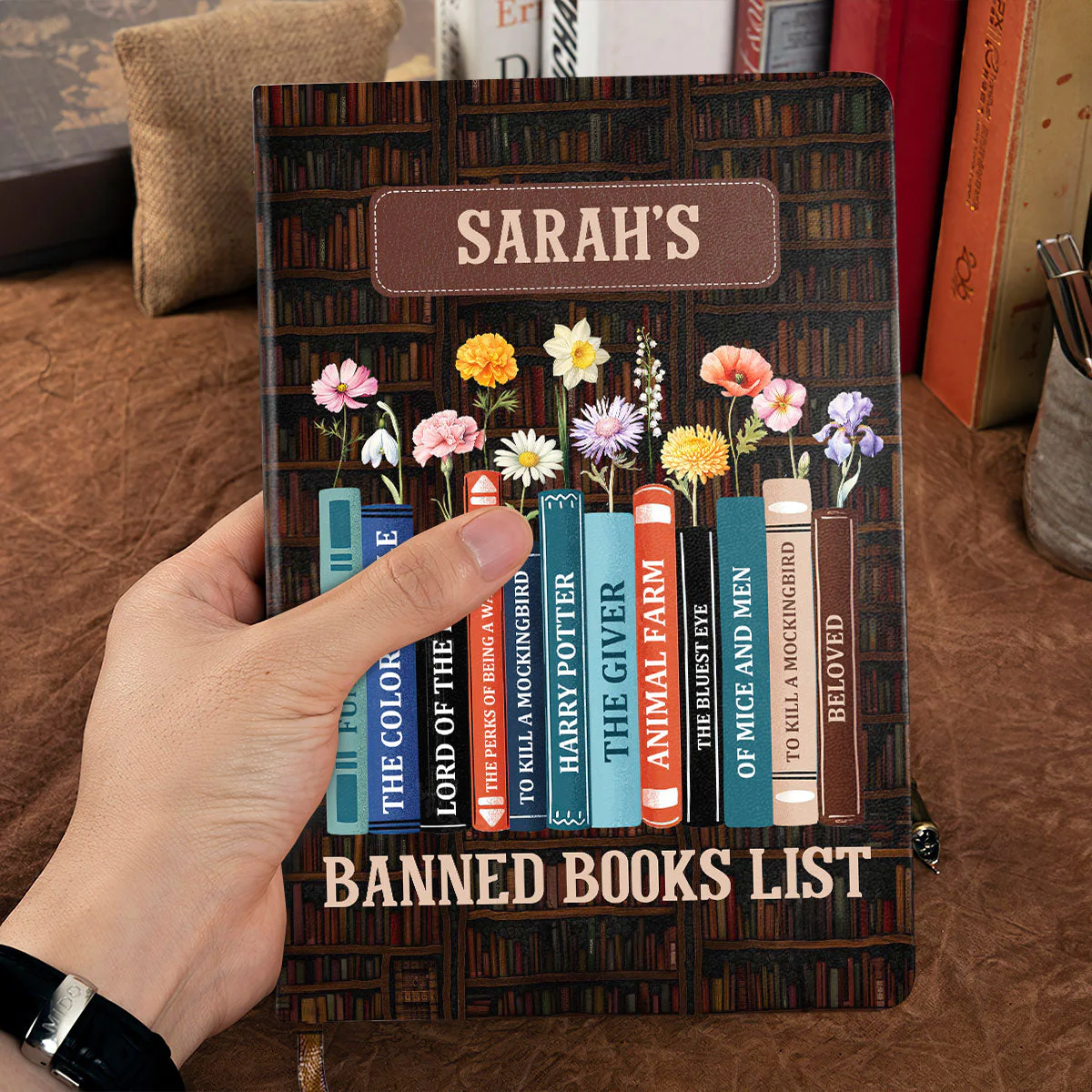 Banned Books List - Personalized Leather Cover Notebook - Gift For Book Lover, Reader, Her | HH01 - Image 2