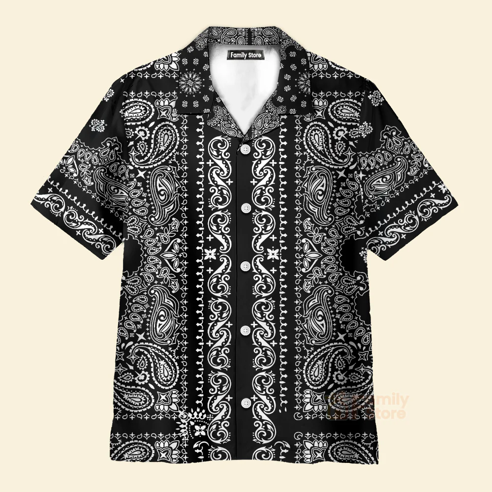 Barber Bandana Style White - Funny Pattern Hawaiian Shirt - Image 2