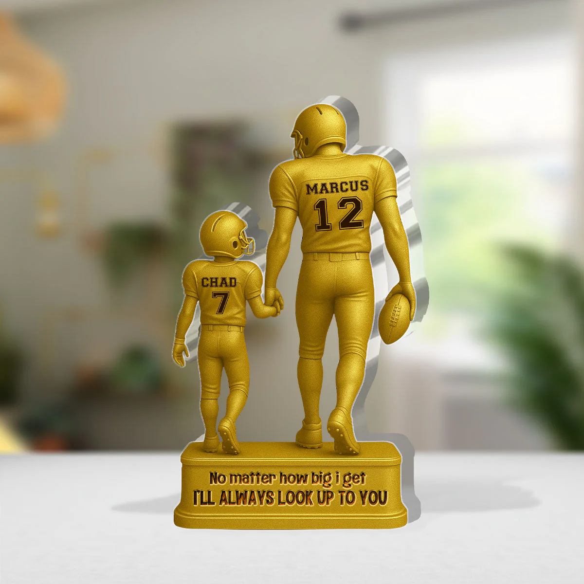 Baseball Father And Son Look Up To You - Personalized Shaped Acrylic Plaque - Gift For Dad - Image 4