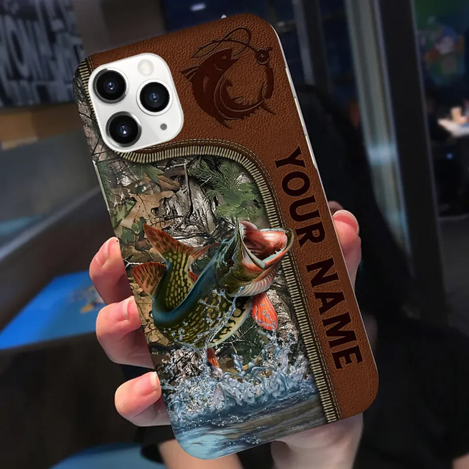 Bass Fish - Personalized Phone Case - Gift For Dad, Grandpa, Fishing Lovers - Image 2