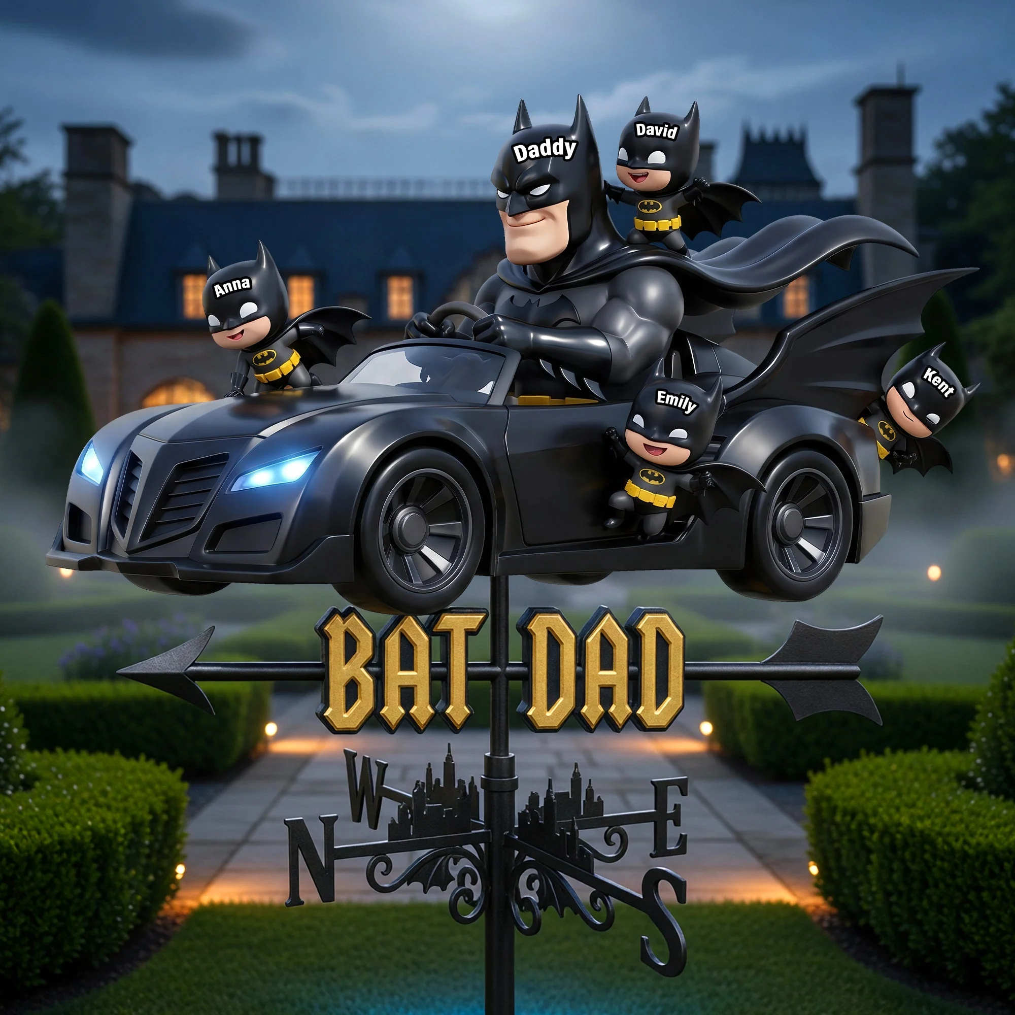 Bat Dad - Personalized Weather Vane - Gift For Family, Father's Day - Image 2
