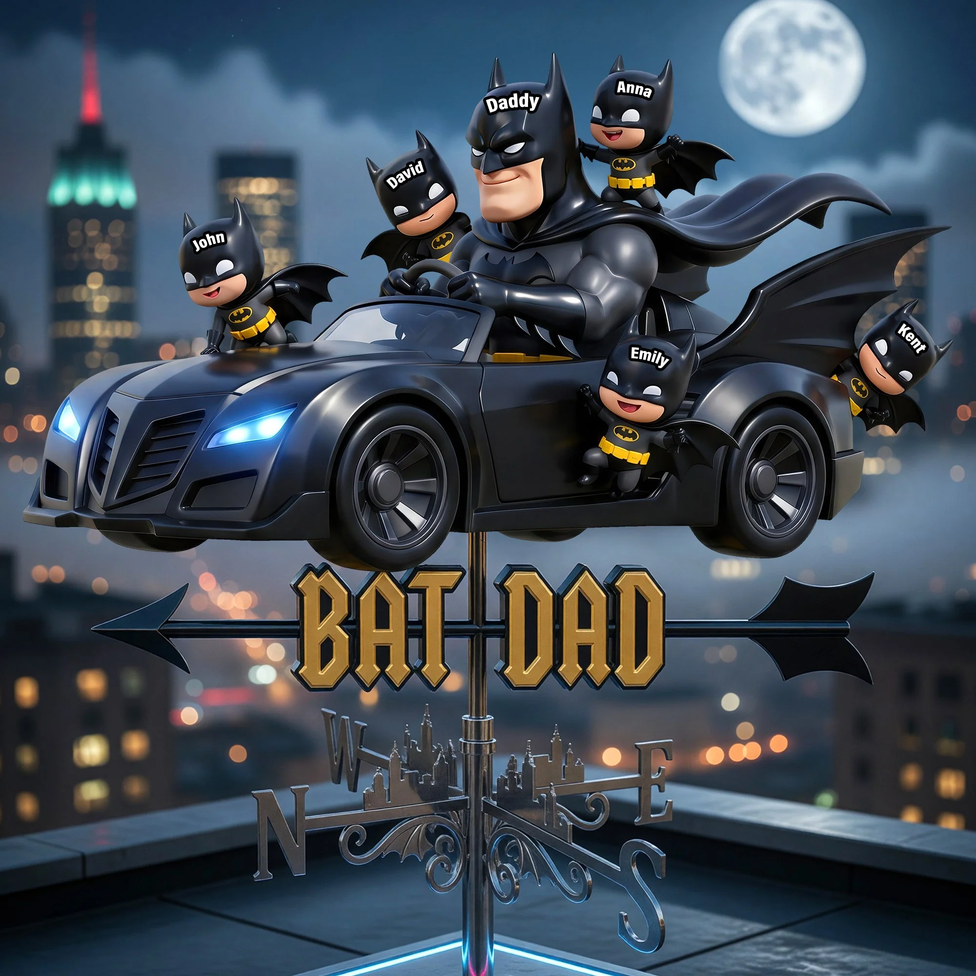 Bat Dad - Personalized Weather Vane - Gift For Family, Father's Day - Image 3
