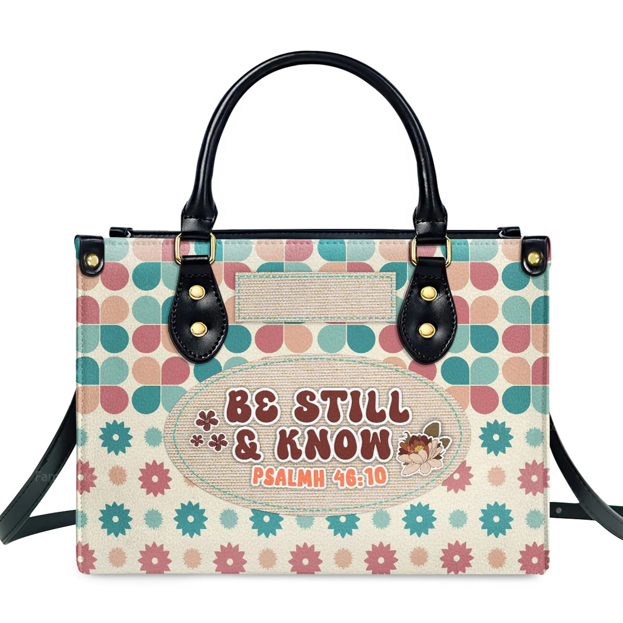 Be Still And Know - Personalized Leather Handbag With Handle - AT4080704 - Image 2