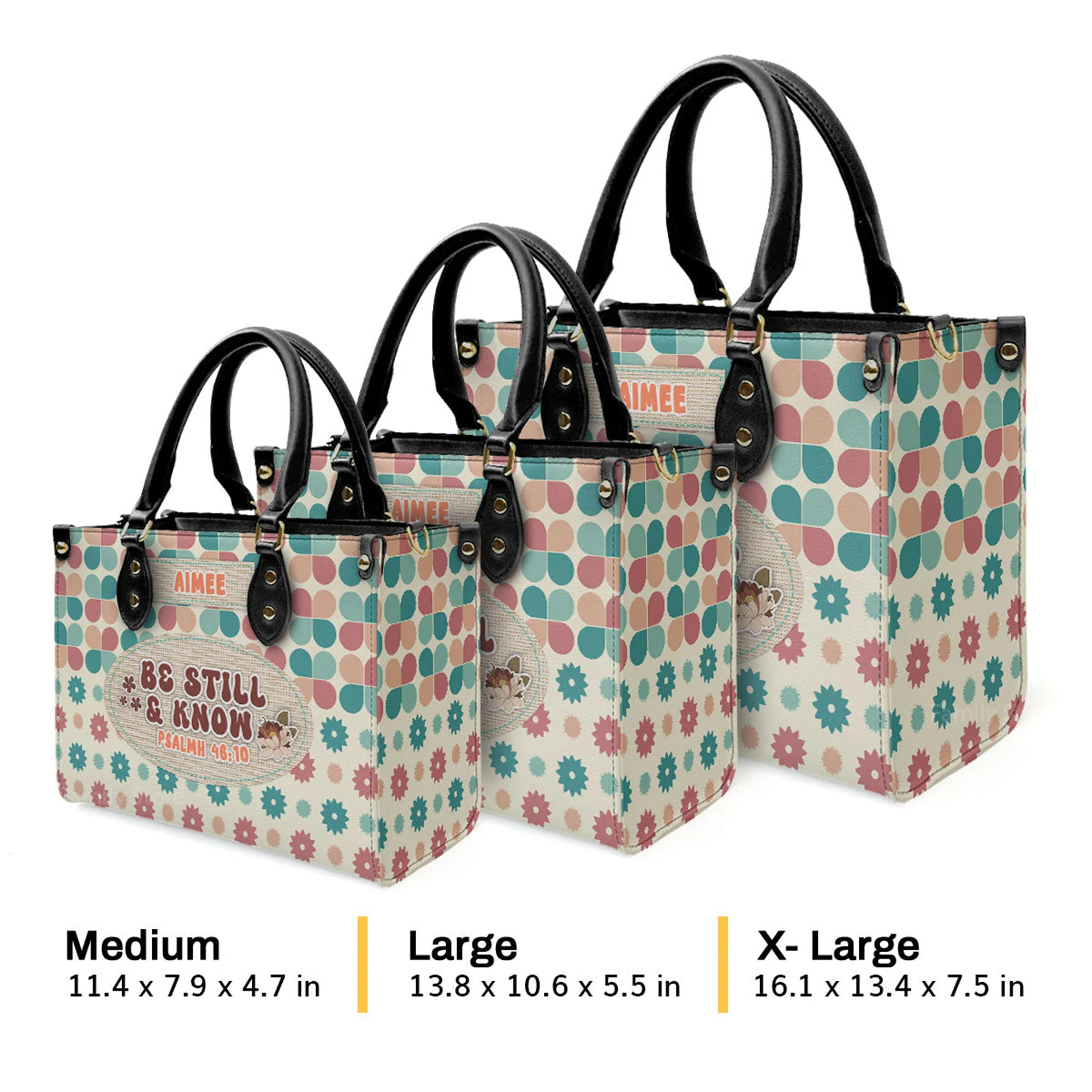 Be Still And Know - Personalized Leather Handbag With Handle - AT4080704 - Image 4