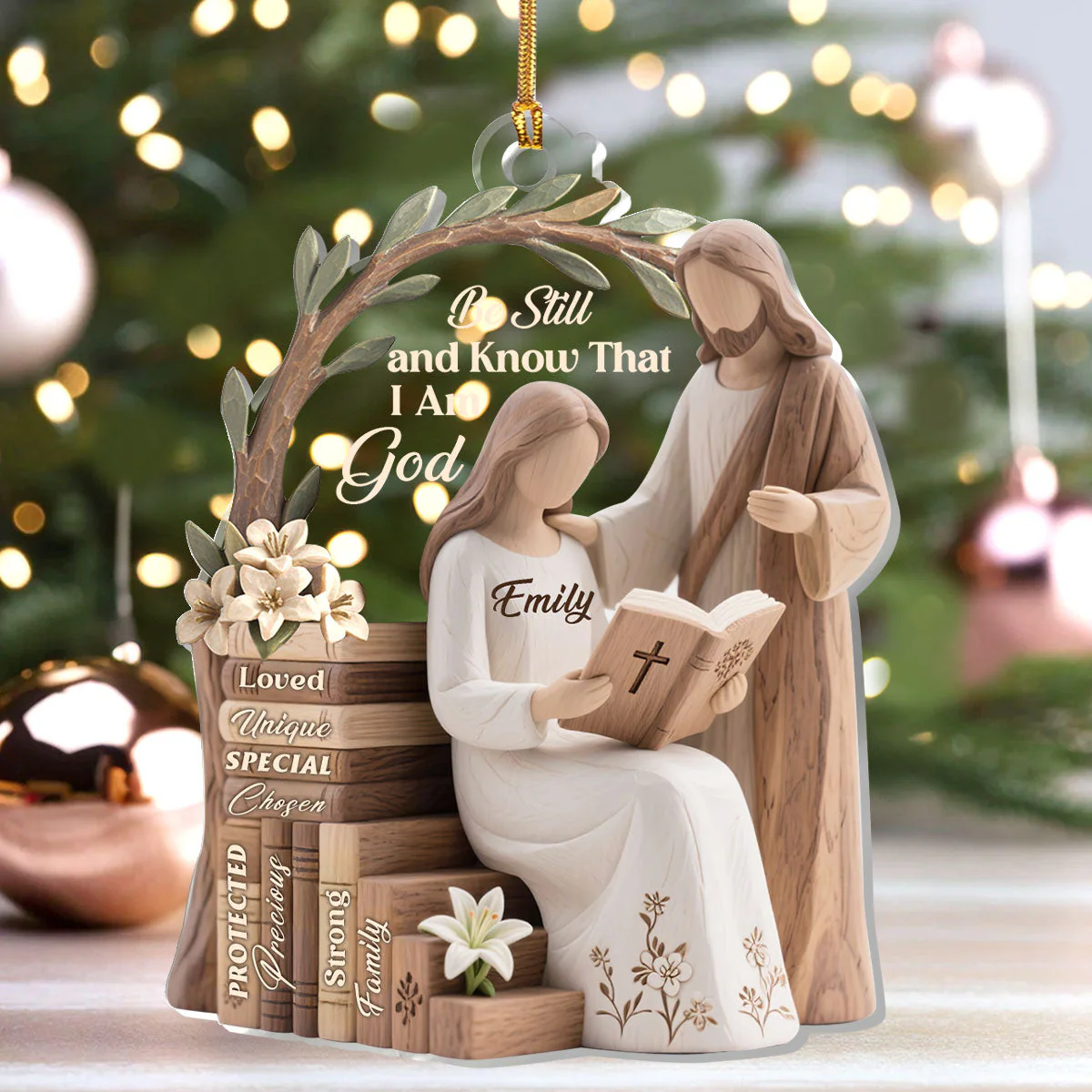 Be Still And Know That I Am God - Personalized 1-Layer Acrylic Ornament HL128 - Image 2