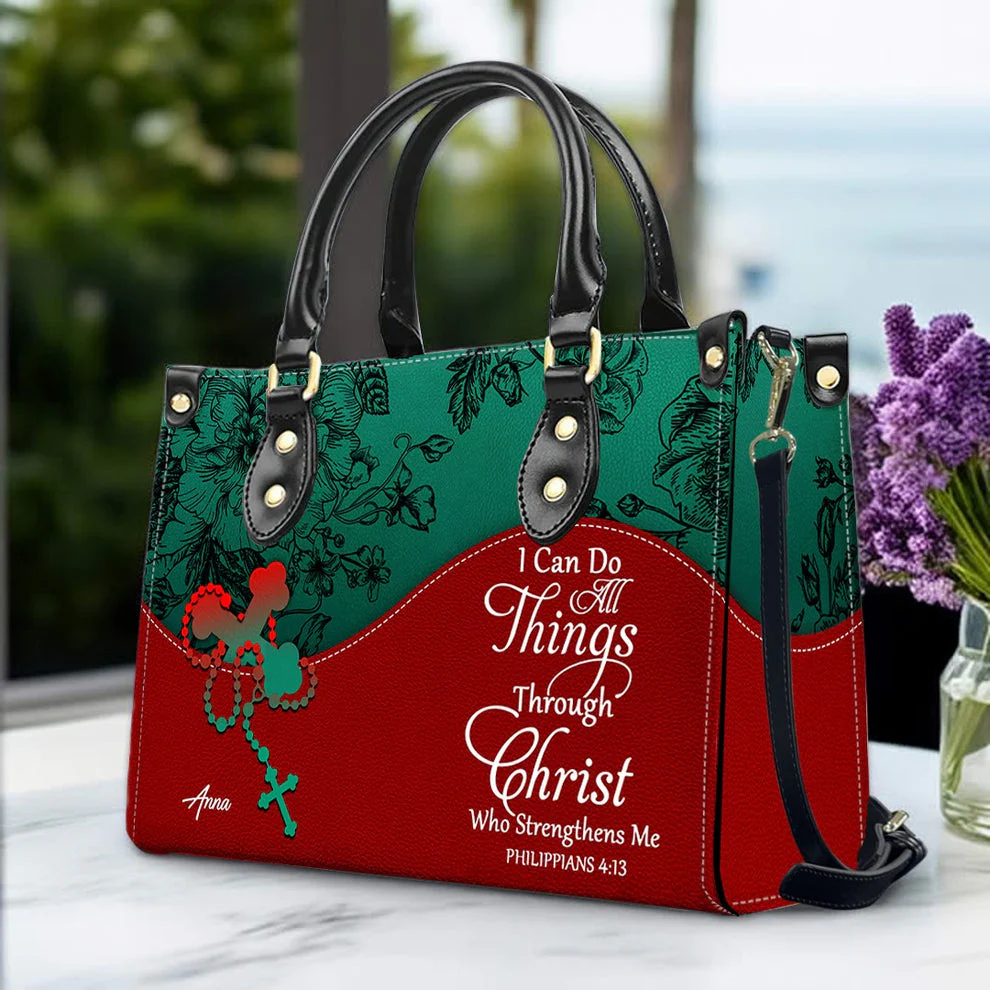 Be Still And Know That I Am God - Personalized Leather Handbag HL128 - Image 3