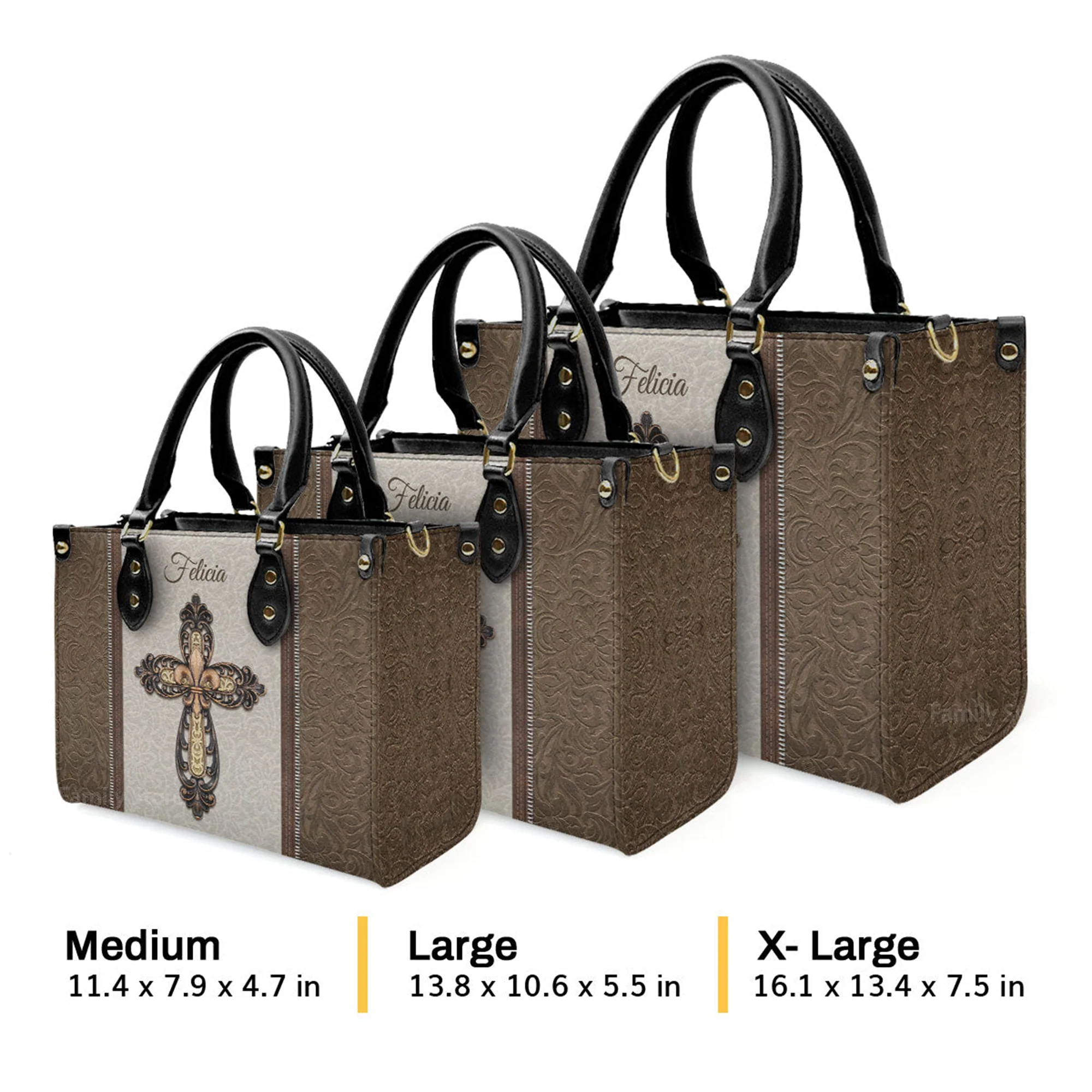 Be Still And Know That I Am God - Personalized Leather Handbag With Handle - AT4081344 - Image 4