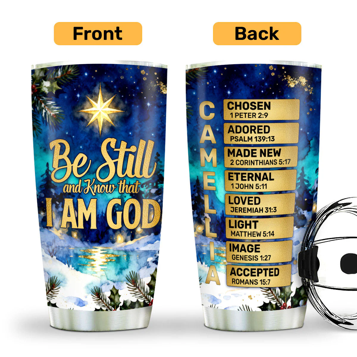 Be Still And Know That I Am God - Personalized Stainless Steel Tumbler HL128 - Image 2