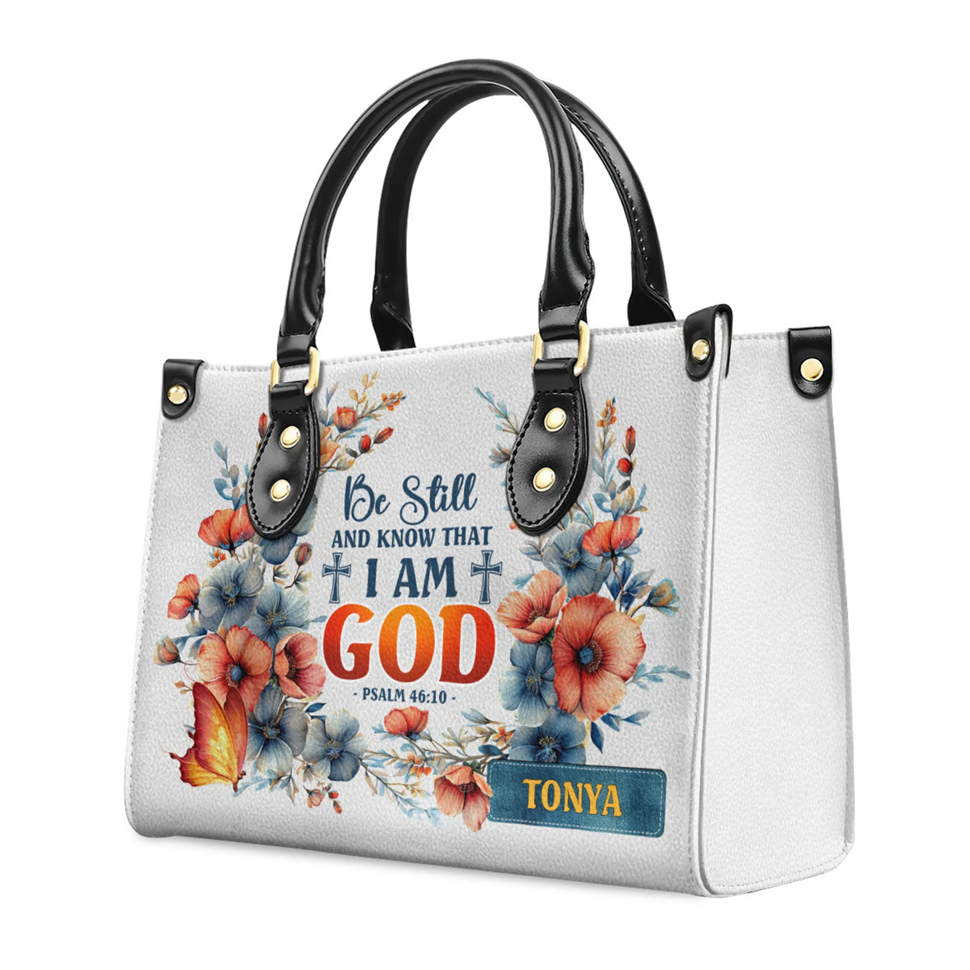 Be Still And Know That I Am God - Unique Personalized Leather Handbag - AT4080953 - Image 3