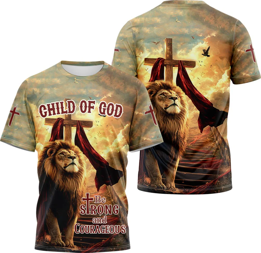 Be Strong and Courageous 3D TShirt - Image 3