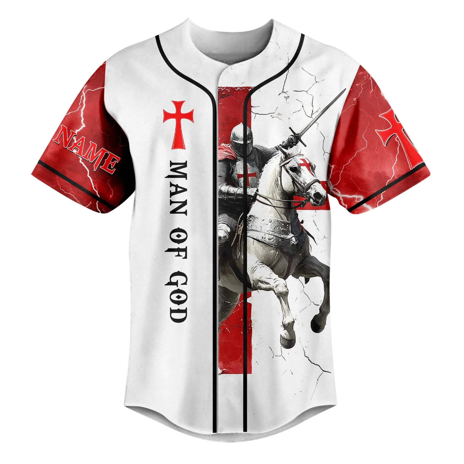 Be Strong And Courageous Custom Name Baseball Jersey - Christant Gift For Him - Image 2