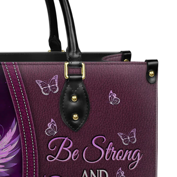Be Strong And Courageous - Personalized Christian Leather Handbag - Gift For Her HL128 - Image 2