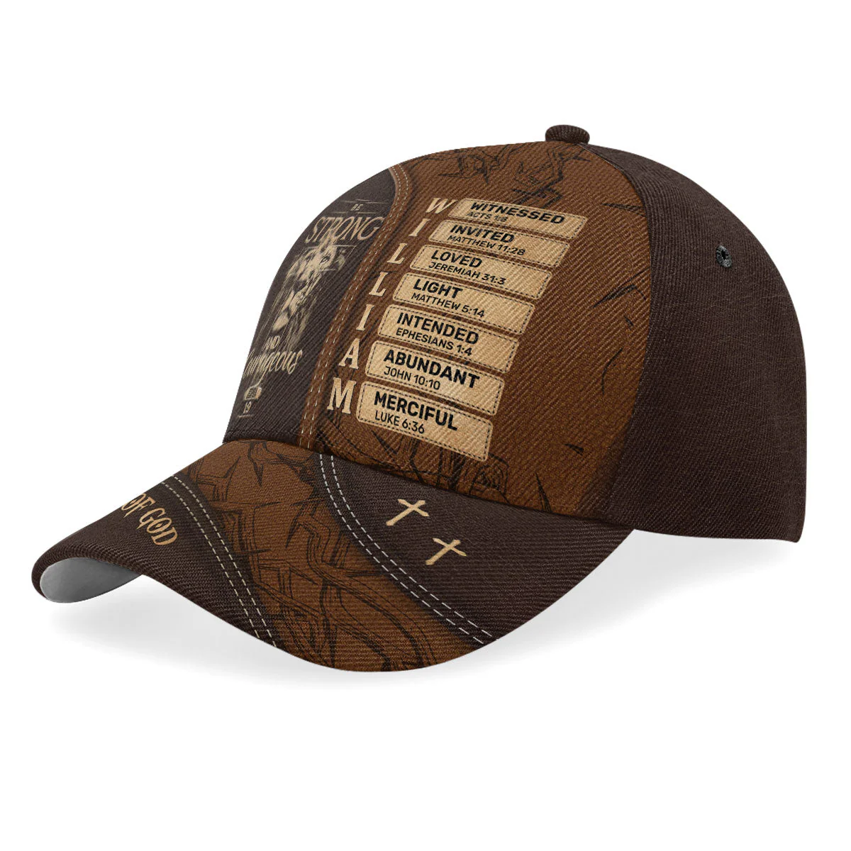 Be Strong And Courageous - Personalized Classic Cap - Christian Gift For Man BA01 - Image 2