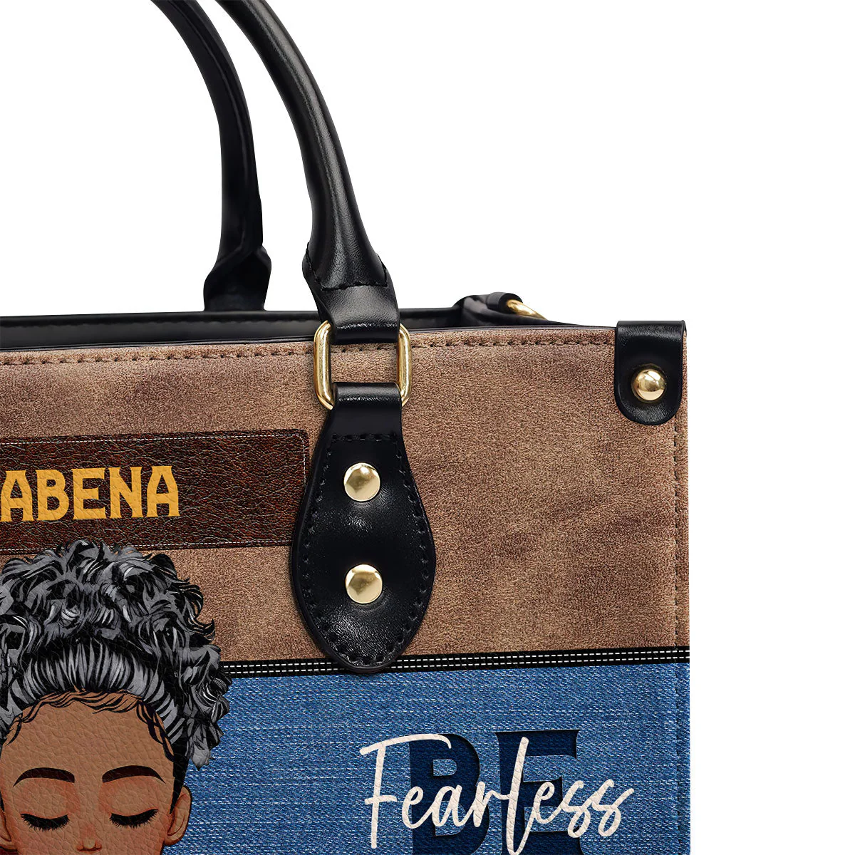 Be Strong Fearless Brave Never Alone - Personalized Leather Handbag - Christian Gift For Her | CLGOD05. God Girl HD95 - Image 6