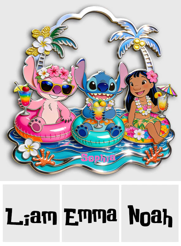 Beach Vacation With Cute Aliens - Personalized Custom Shaped Metal Sign - Vacation Gift For Movie Fans - Sti - Image 6