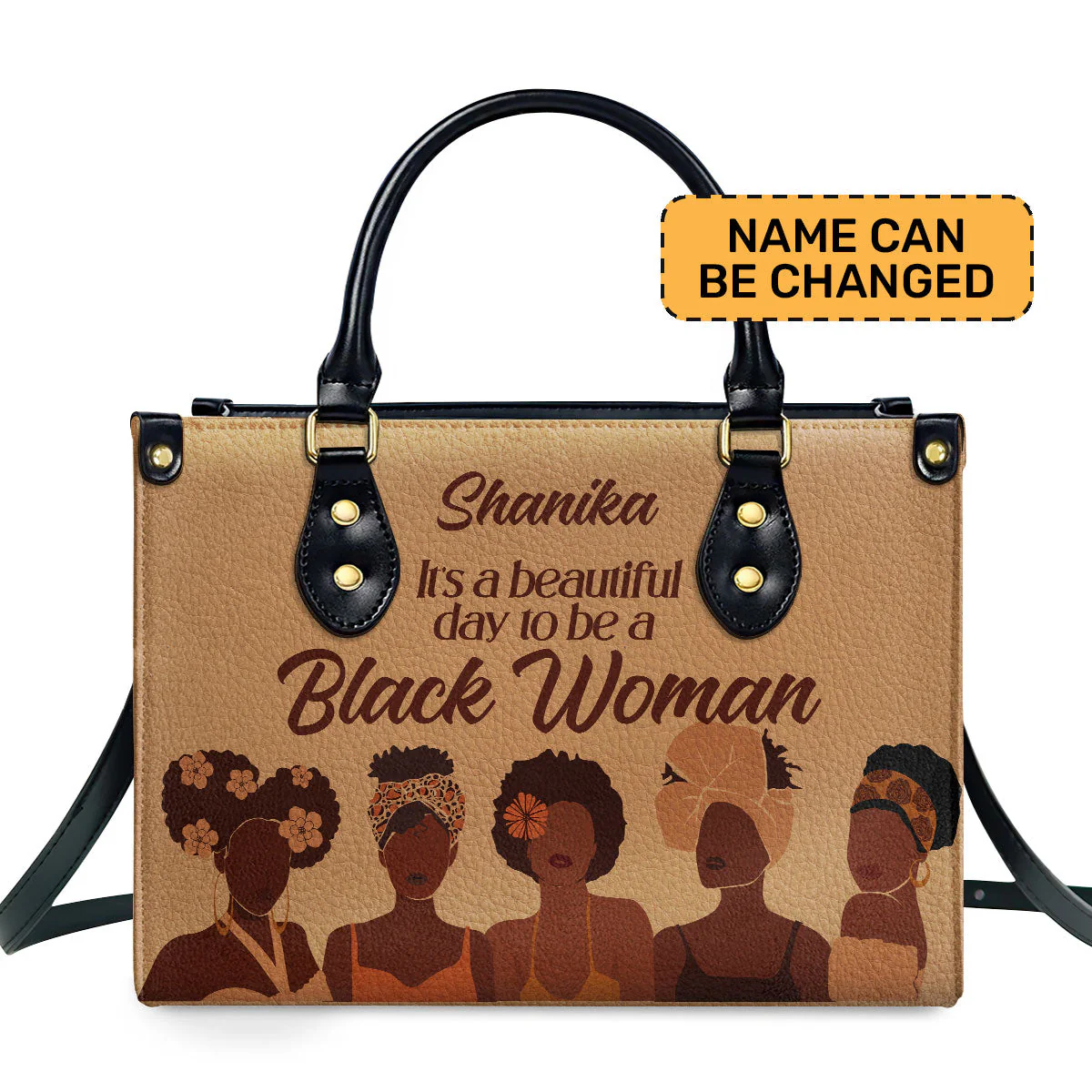 Beautiful Day To Be A Black Woman - Personalized Leather Handbag - Empowerment Gift For Her HD95