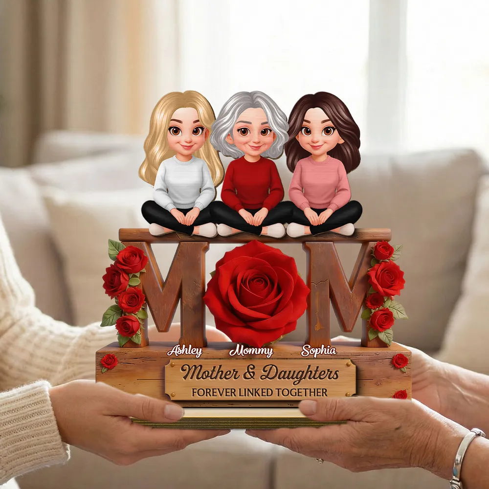 Beautiful Roses MOM - Personalized Wooden Plaque - Gift For Mom, Grandma | GR25 HN02 - Image 2