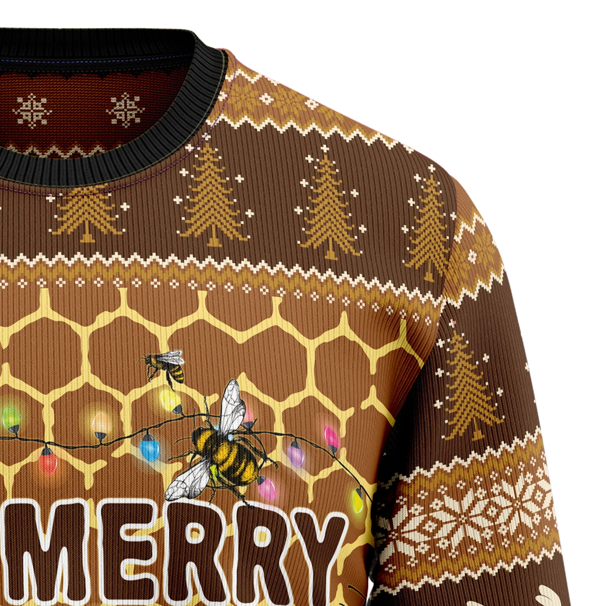 Bee Merry Ugly Christmas Sweater For Men And Women - Image 3