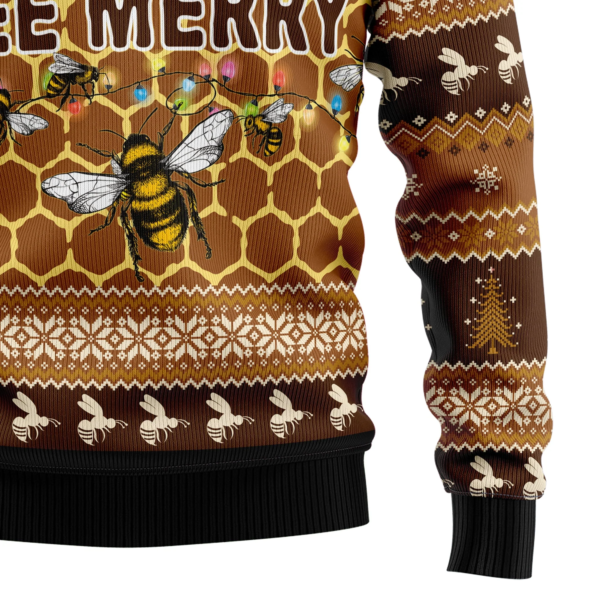 Bee Merry Ugly Christmas Sweater For Men And Women - Image 4