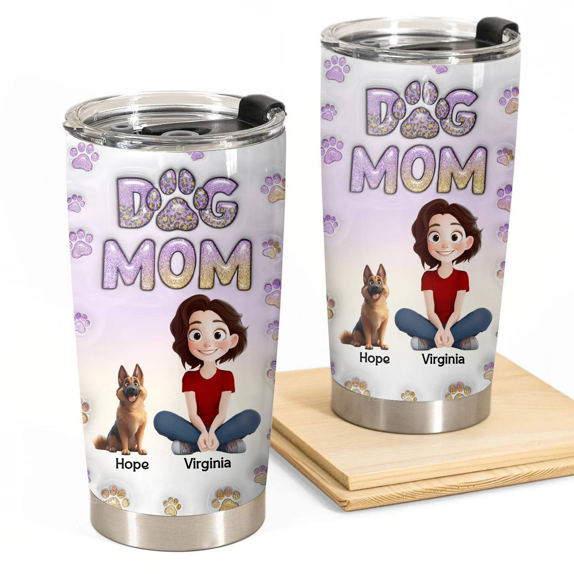 Being A Dog Mom is Like Being A Mom 3D Inflated Effect Cartoon Dog - Personalized Tumbler Cup - Gift for Pet Owners, Pet Lovers, Dog Mom | CLP15 NH96