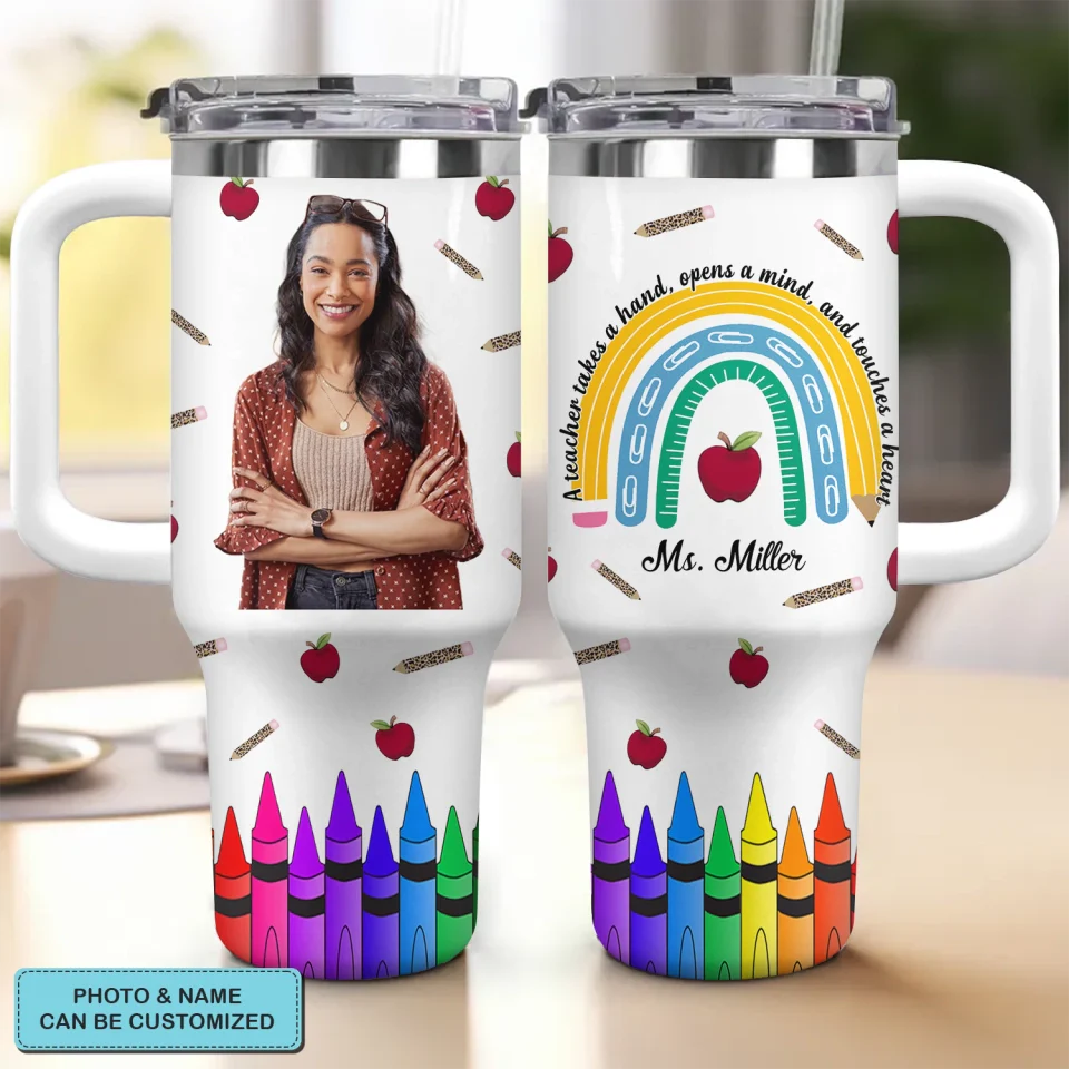 Being A Teacher - Personalized 40oz Tumbler Cup With Straw - Gift For Teacher | Custom Photo HN02 CU5072820TUM - Image 3