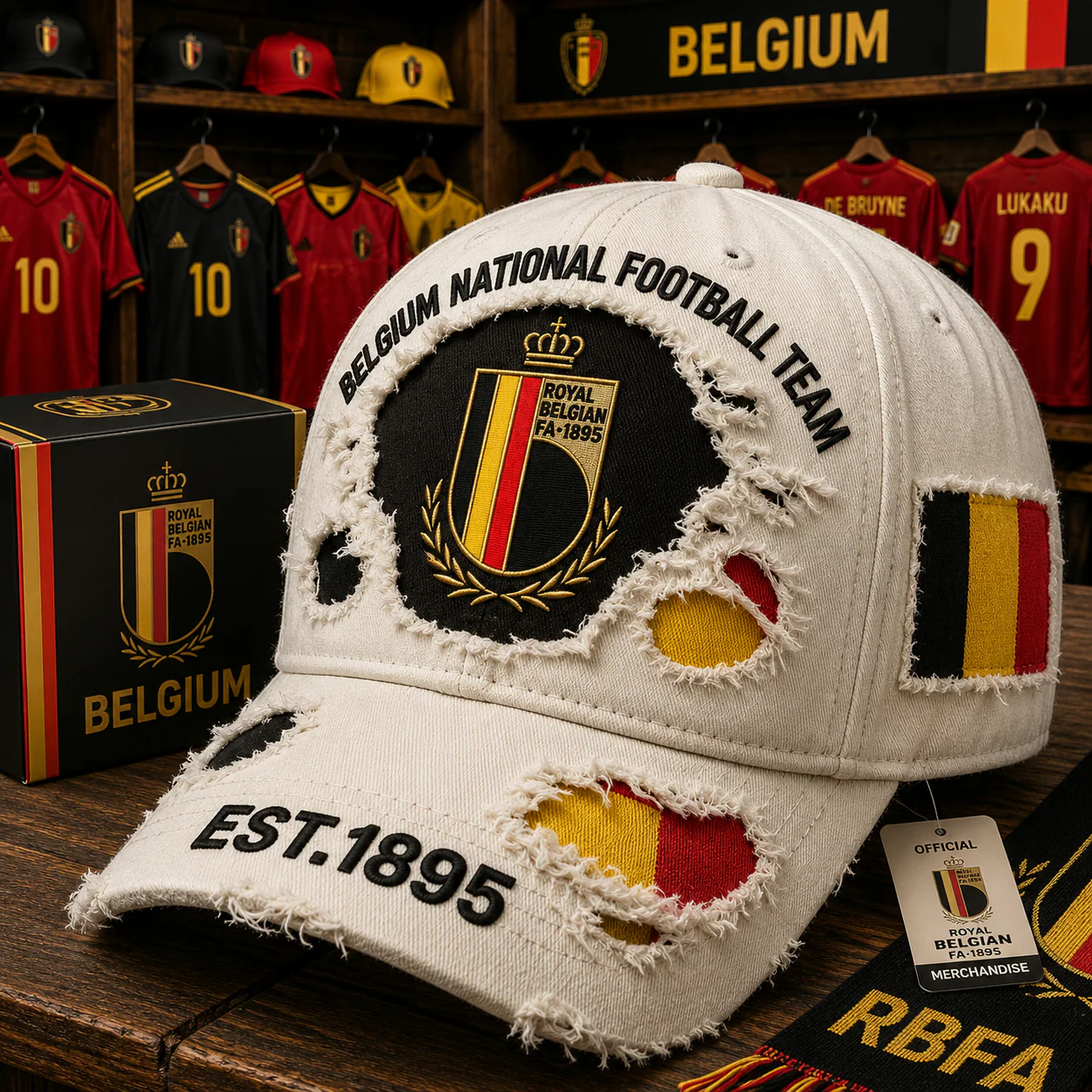Belgium National Football Team Distressed - Classic Cap - Gifts For Football Lovers, Sports Fans