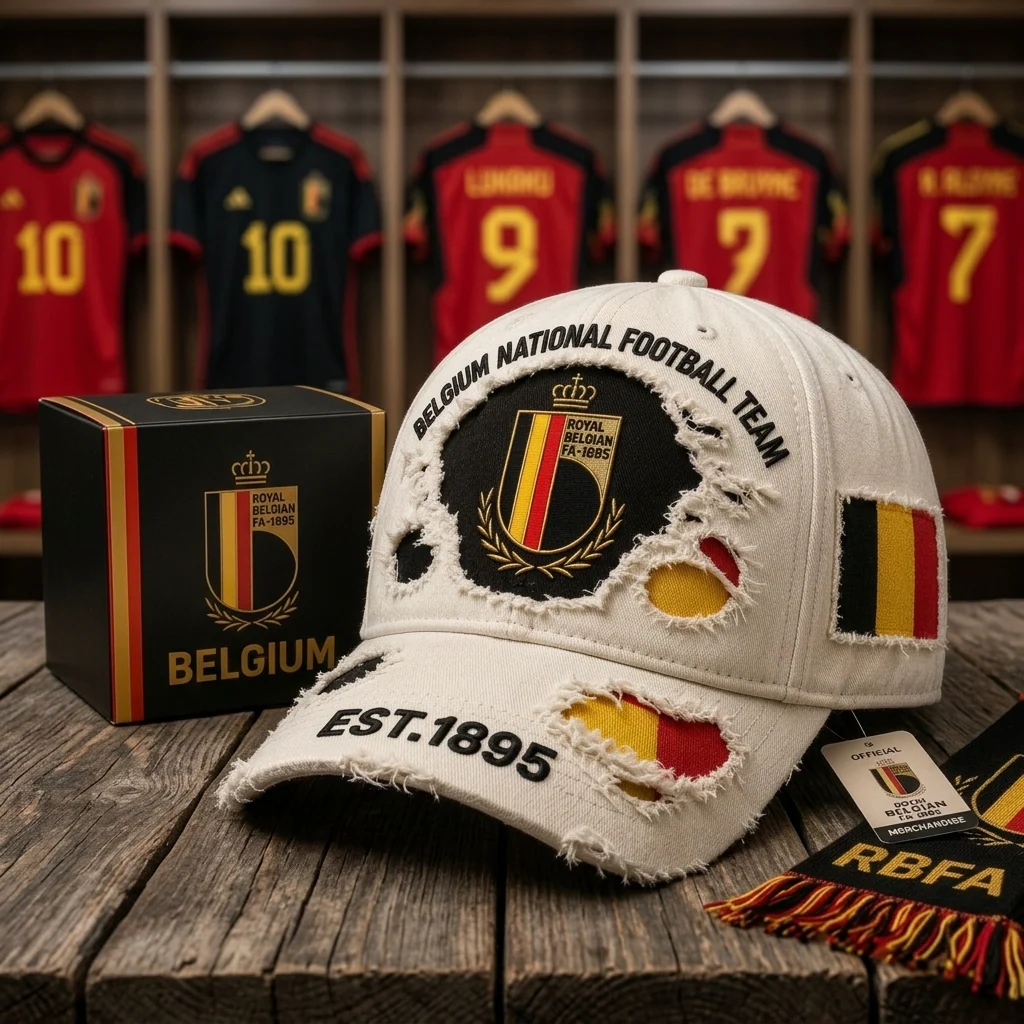 Belgium National Football Team Distressed - Classic Cap - Gifts For Football Lovers, Sports Fans - Image 3