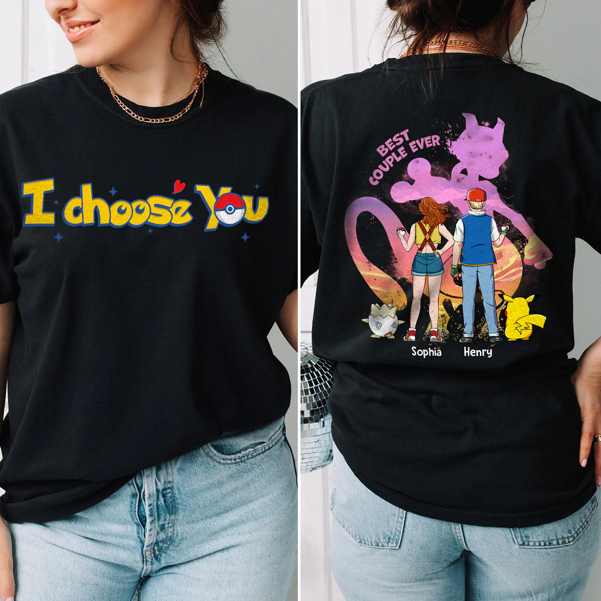 Best Couple Ever - Together Since...  - Personalized Shirt 2 Side T-Shirt - Gift For PoMo Couple, Valentine, Anniversary | CL59 HH01 - Image 3
