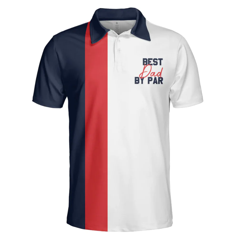 Best Dad By Par Golf - Gift For Father, Grandfather - Men Polo - Image 2