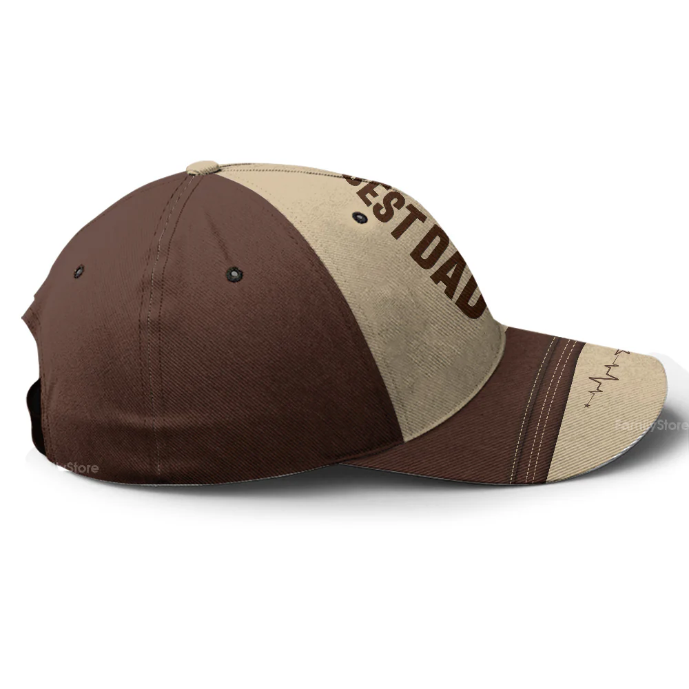 Best Dad Cute Kids Printed Leather Effect - Personalized Classic Cap - Gift For Dad, Grandpa, Father's Day | GR26 NA94 - Image 5