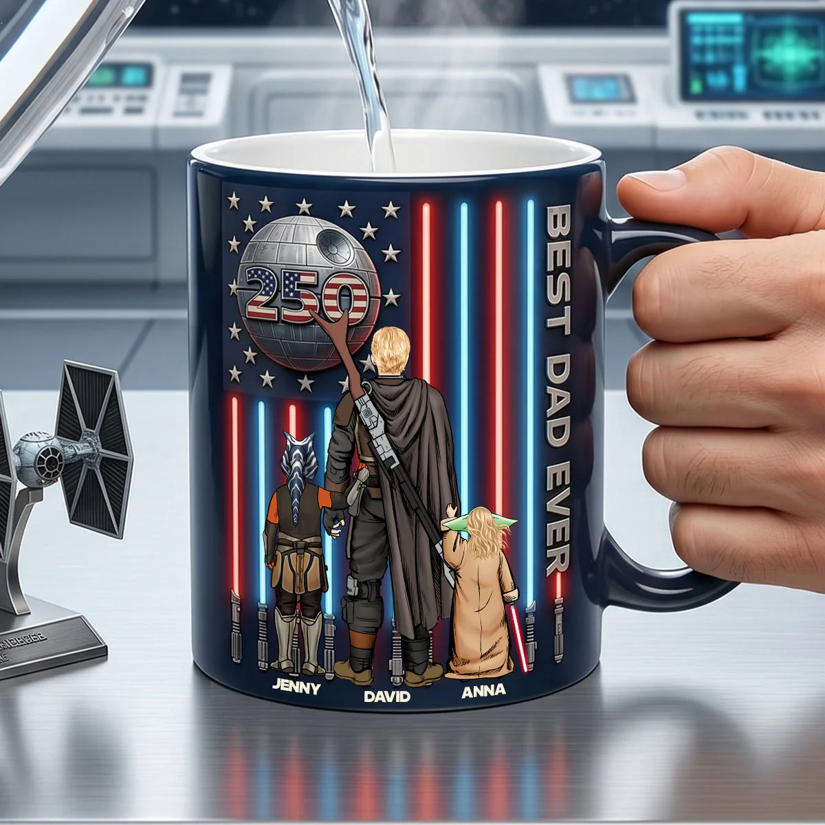 Best Dad Ever - Personalized Accent Mug - Gift For Dad - Image 4