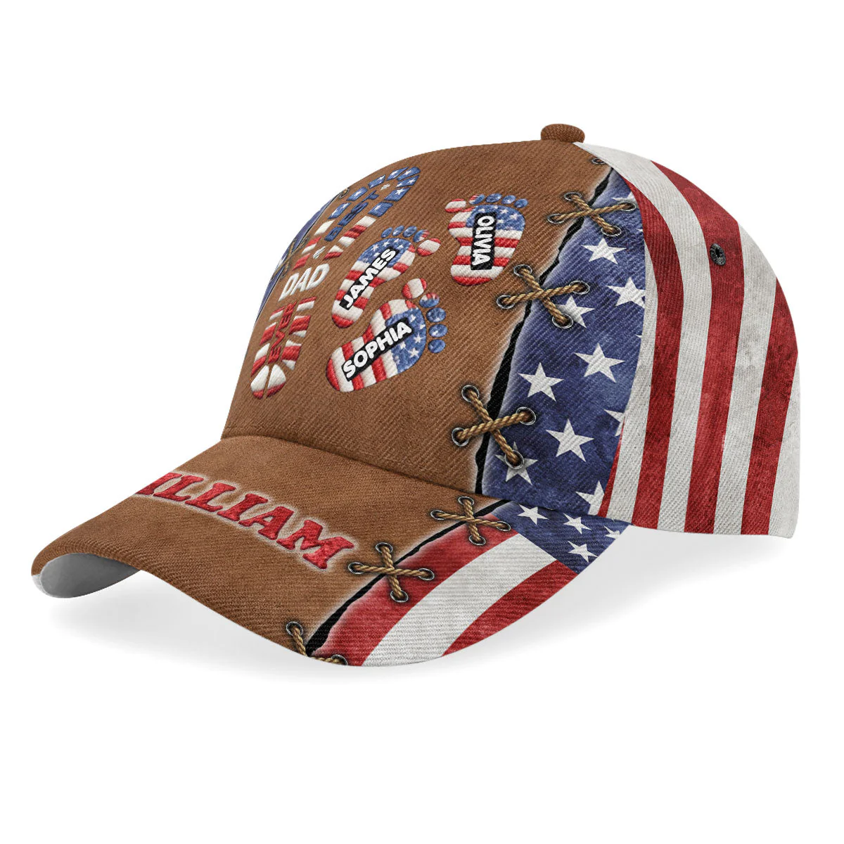Best Dad Ever - Personalized Classic Cap - Patriotic Gift For Dad, Grandpa - Image 3