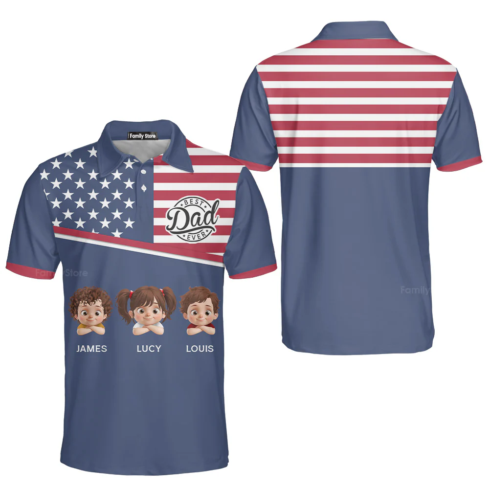 Best Dad Ever - Personalized Polo Shirt - Gift for Dad, Husband, Grandpa | GR26 PT - Image 5