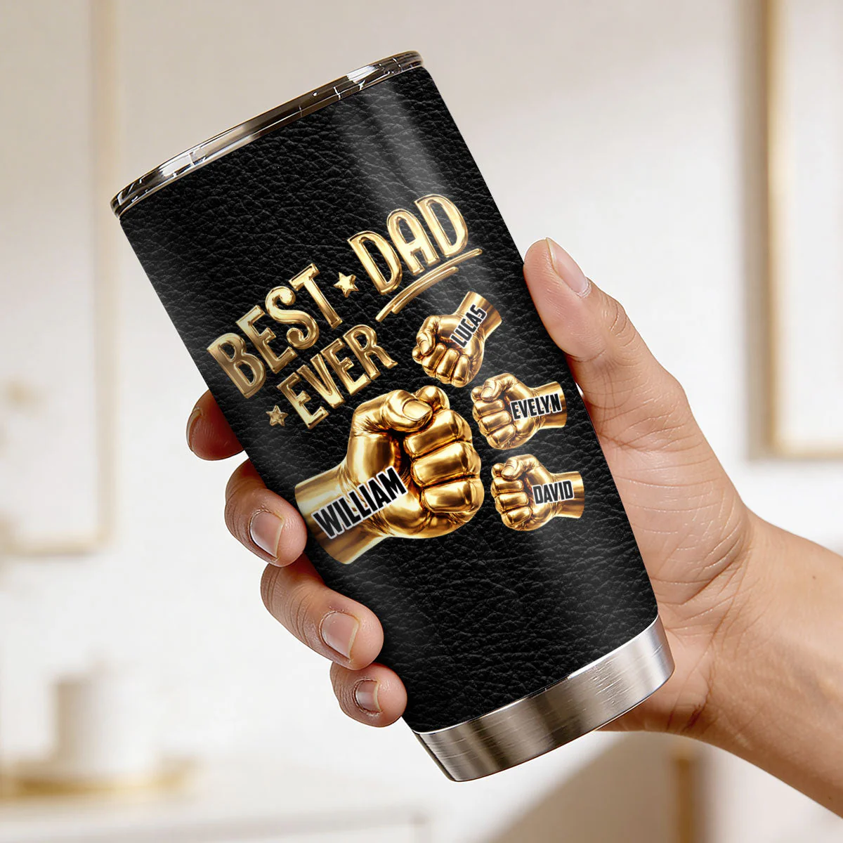 Best Dad Ever - Personalized Tumbler - Gift For Dad, Grandpa - Image 6
