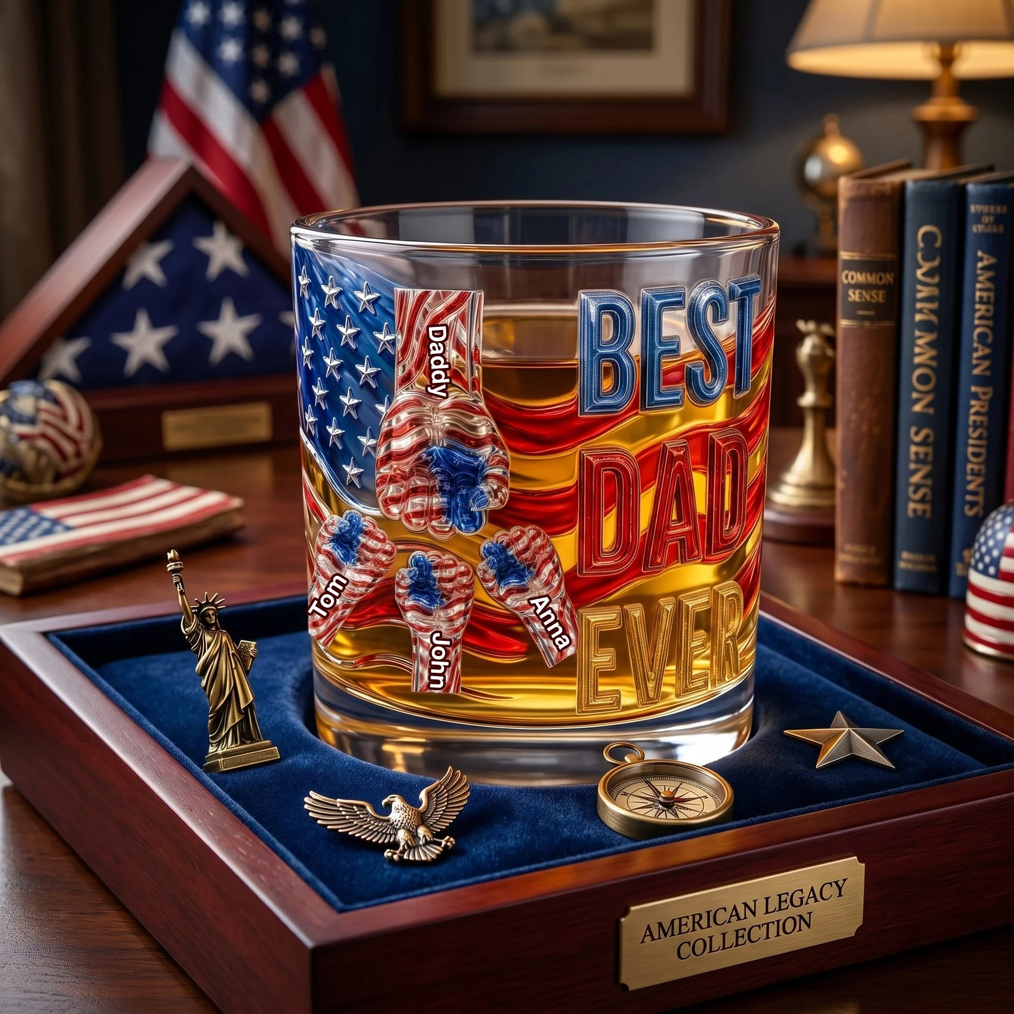 Best Dad Ever Power Fist - Personalized Whiskey Glass - Gift For Dad - Image 4