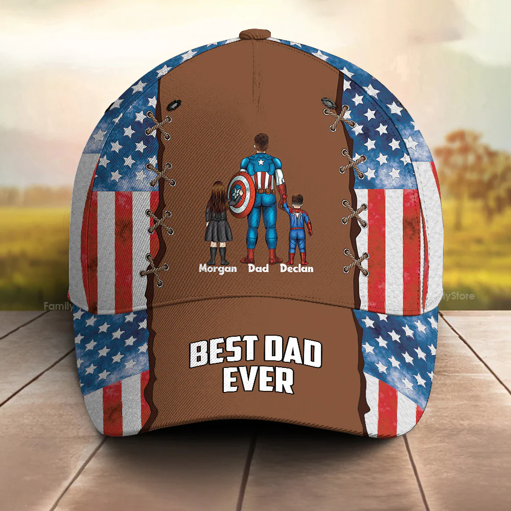 Best Dad Ever Super Hero - Personalized Classic Cap - Gift For Dad, Husband, Fathers Day - CL02 NA94