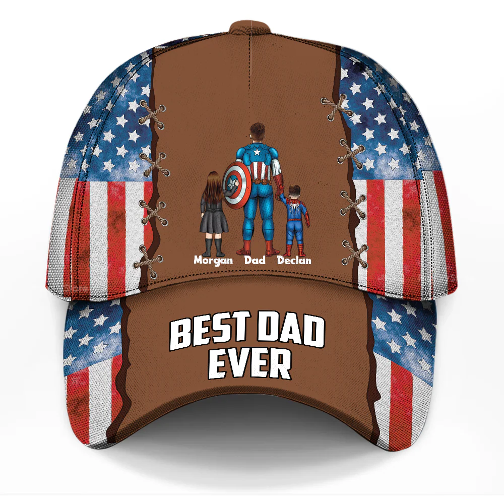 Best Dad Ever Super Hero - Personalized Classic Cap - Gift For Dad, Husband, Fathers Day - CL02 NA94 - Image 3