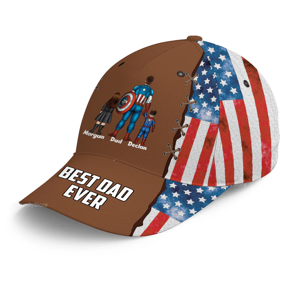 Best Dad Ever Super Hero - Personalized Classic Cap - Gift For Dad, Husband, Fathers Day - CL02 NA94 - Image 4