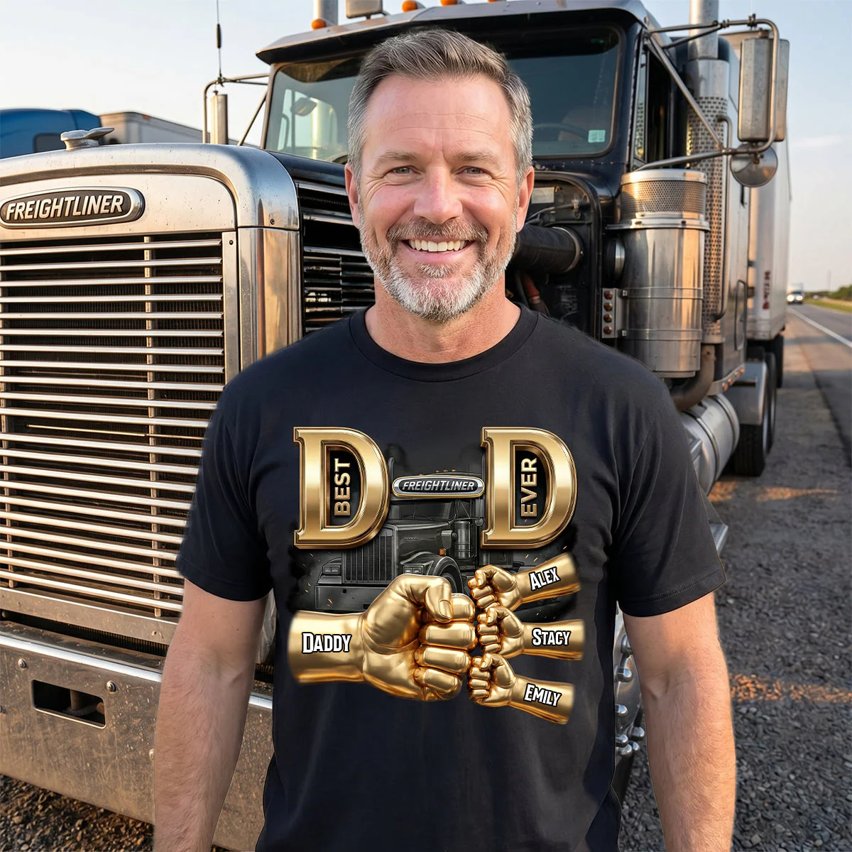 Best Dad Ever Trucker - Personalized Shirt - Gift For Dad