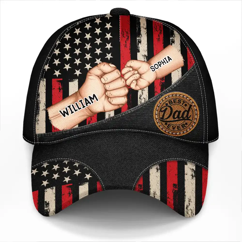 Best Dad Grandpa Ever Fist Bump - Personalized Classic Cap | GR6