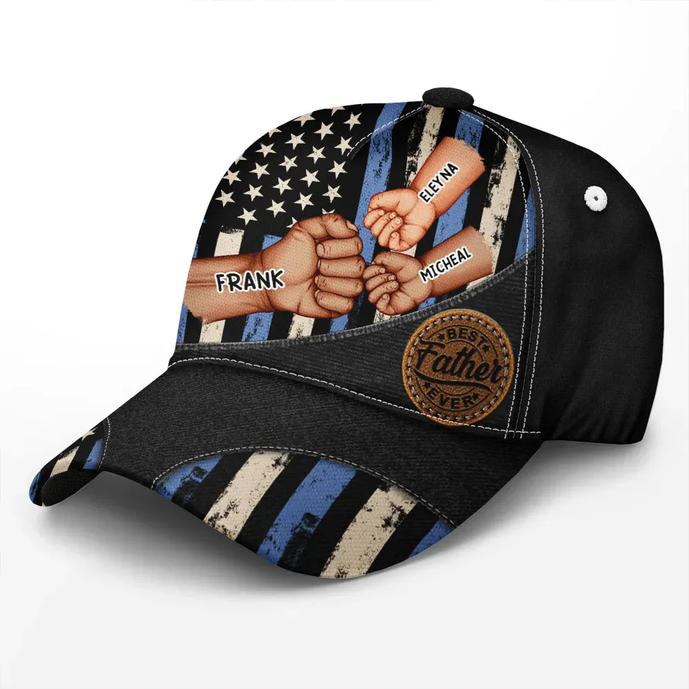 Best Dad Grandpa Ever Fist Bump - Personalized Classic Cap | GR6 - Image 2