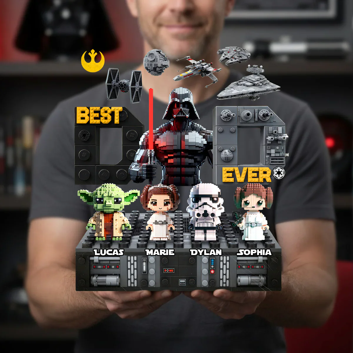 Best Dad In The Galaxy - Personalized Acrylic Plaque - Gift For Dad, Father's Day - Stwa