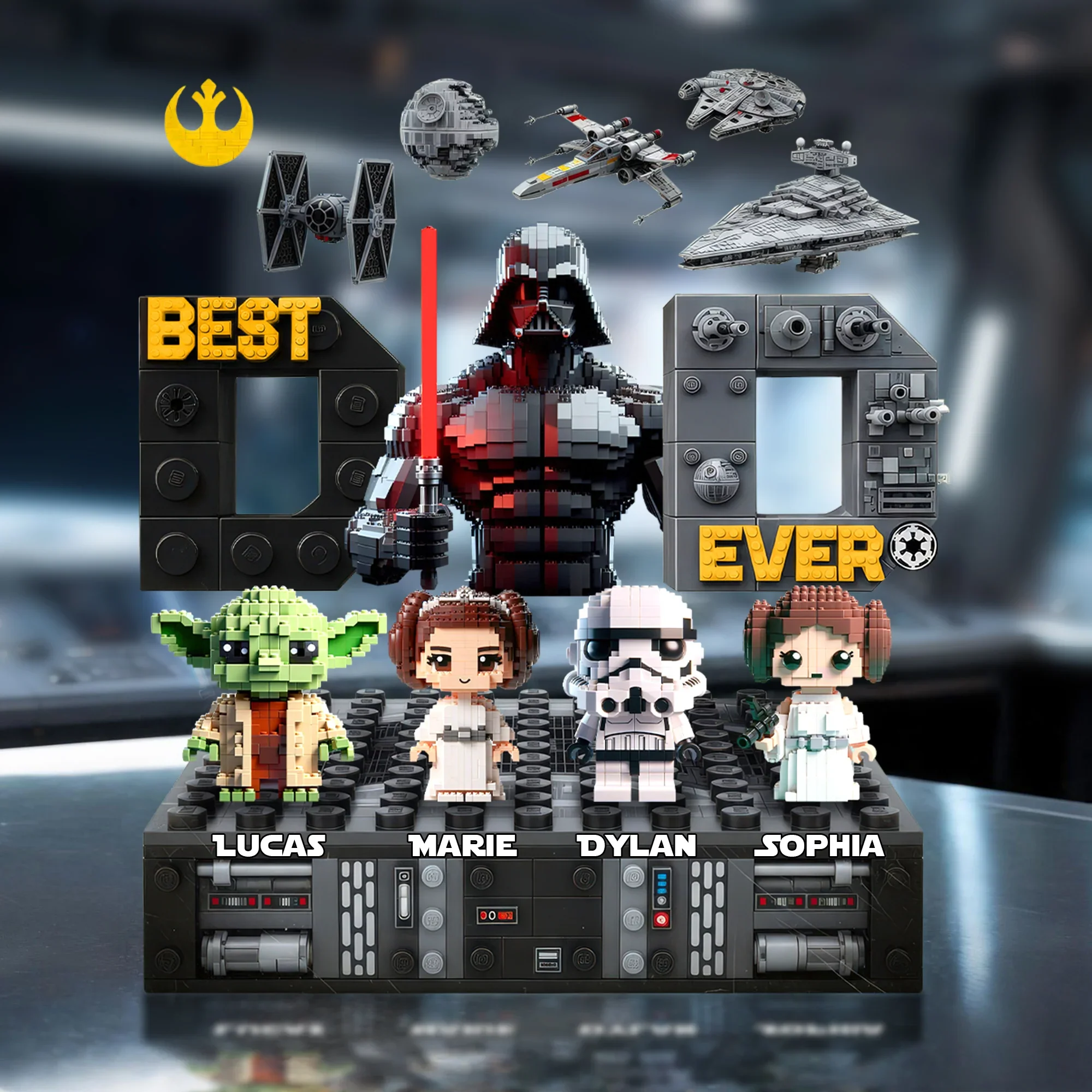 Best Dad In The Galaxy - Personalized Acrylic Plaque - Gift For Dad, Father's Day - Stwa - Image 3
