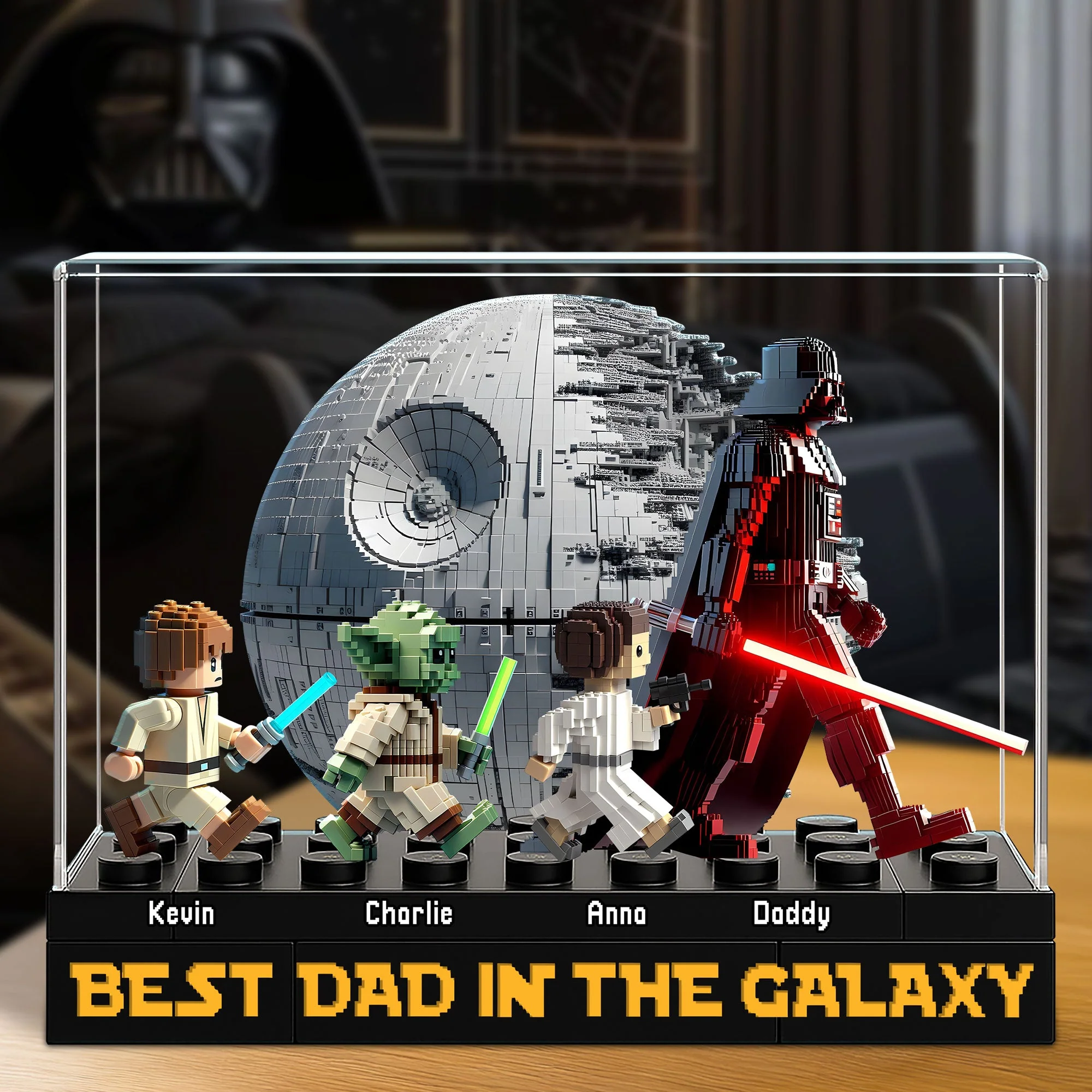 Best Dad In The Galaxy - Personalized Acrylic Plaque - Gift For Dad Stwa Fan HH01